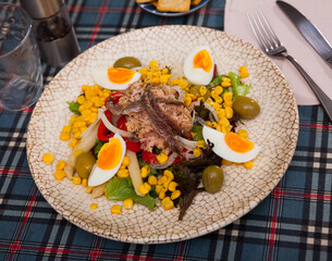 Catalan food. Xatonada, typical salad from the Spanish region of Catalonia