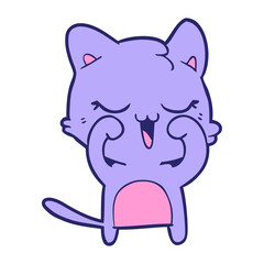 cartoon cat in bright neon color