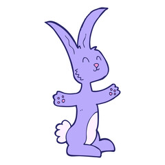 cartoon rabbit in bright neon color