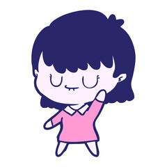 cartoon woman in bright neon color