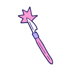 cartoon scalpel in bright neon color