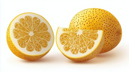 Lemon slices, close-up, studio,  detailed illustration
