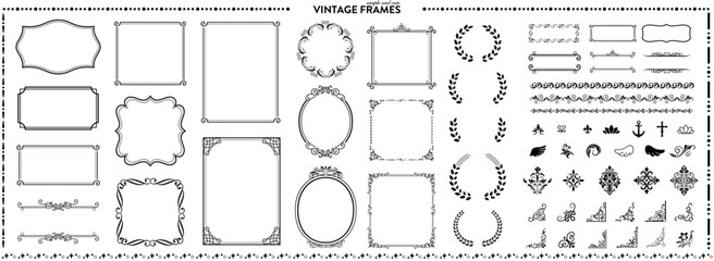 ビンテージ　エレガント　クラシック　アンティーク　オーナメント　ヴィンテージフレームのセット © onda