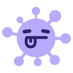 tired face with lolling tongue icon in bright neon color
