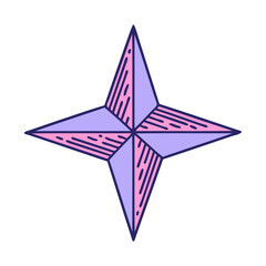 iconic tattoo style image of a star in bright neon color