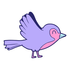 Cartoon Robin in bright neon color