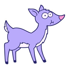 cartoon deer in bright neon color