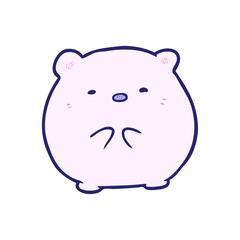 cute cartoon polar bear in bright neon color