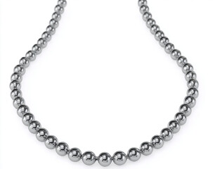 Obraz premium Metallic Ball Chain Necklace with Round Beads and Connector Clasp, 3D Render Isolated on Transparent Background