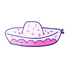 freehand drawn cartoon hat in bright neon color