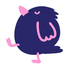 bird walking in bright neon color