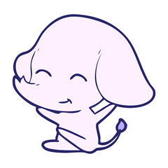 cute cartoon elephant in bright neon color