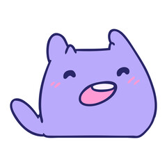 freehand drawn cartoon of kawaii alien pet in bright neon color