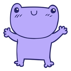 cartoon frog in bright neon color