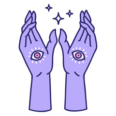 hand drawn cartoon illustration in bright neon color