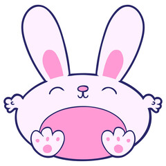 Fototapeta premium cartoon rabbit in bright neon color