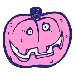 cartoon pumpkin in bright neon color