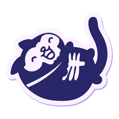 halloween cat sticker in bright neon color