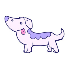 cartoon dog in bright neon color