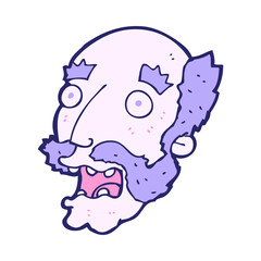 cartoon shocked old man in bright neon color