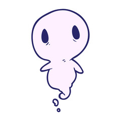 cute cartoon ghost in bright neon color