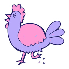 cartoon rooster in bright neon color