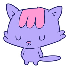 cartoon cat in bright neon color