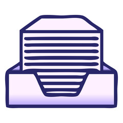 gradient shaded cartoon of a stack of office papers in bright neon color