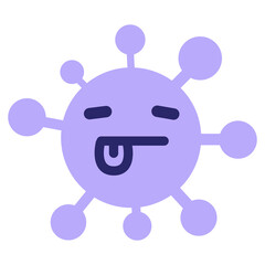 simple tired face with tongue icon in bright neon color