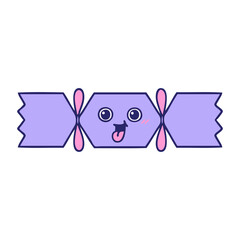 Fototapeta premium cute cartoon of a christmas cracker in bright neon color