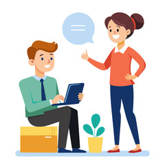 businessman and businesswoman