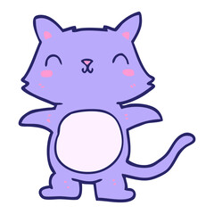 cartoon cat in bright neon color