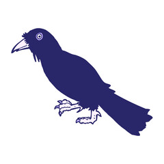 cartoon crow in bright neon color