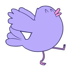 Cartoon Bird in bright neon color