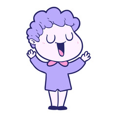 laughing cartoon man in bright neon color