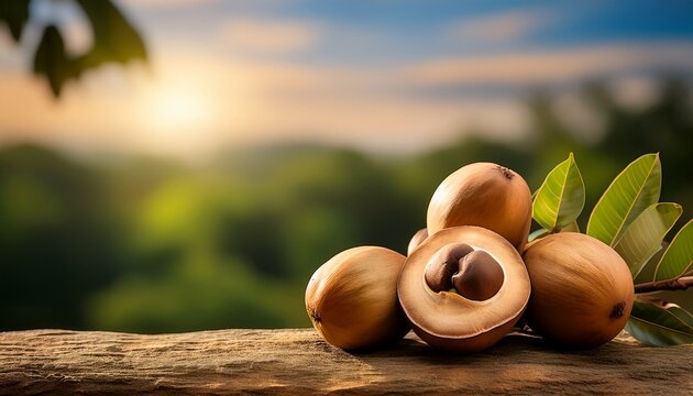 monkey fruit or artocarpus lacucha buch ham fruits and powder on natural background