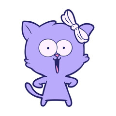 cartoon cat in bright neon color