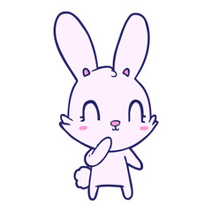 cute cartoon rabbit in bright neon color