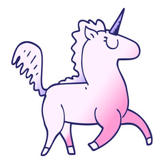 cartoon doodle unicorn in bright neon color © lineartestpilot