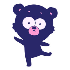 worried bear cartoon in bright neon color