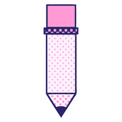 comic book style cartoon of a of a pencil in bright neon color