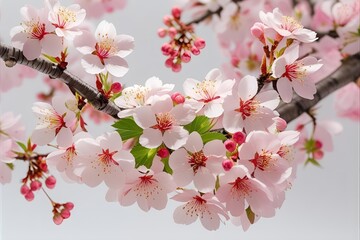 pink cherry blossom  isolated on solid background