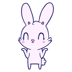 cute cartoon rabbit in bright neon color