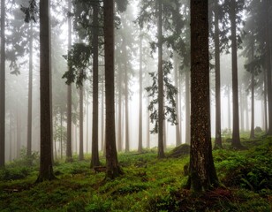 Obraz premium Misty forest scene