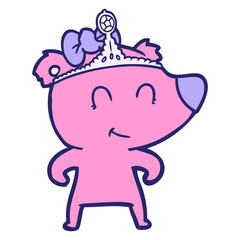 female bear cartoon in bright neon color