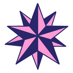tattoo in traditional style of a star in bright neon color