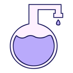 Obraz premium cute cartoon of a science experiment in bright neon color