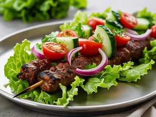 Fleischspie&szlig; mit frischen Salat