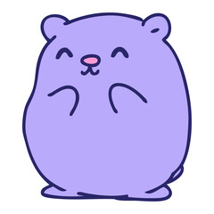 cartoon of a happy little bear in bright neon color