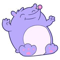 cartoon bear in bright neon color